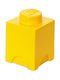 Lego Kids Plastic Toy Storage Box 1-Stud Yellow 12x12x18cm