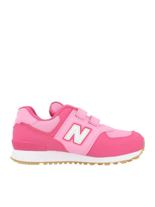 574 Youth Kids Sneakers with Scratch Pink