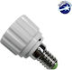 GloboStar Socket Adapter from E14 to GU10 in White color Set 1pcs 77796