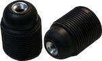 Elvhx Stromstecker mit Steckdosenbuchse E27 in Schwarz Farbe EL427632