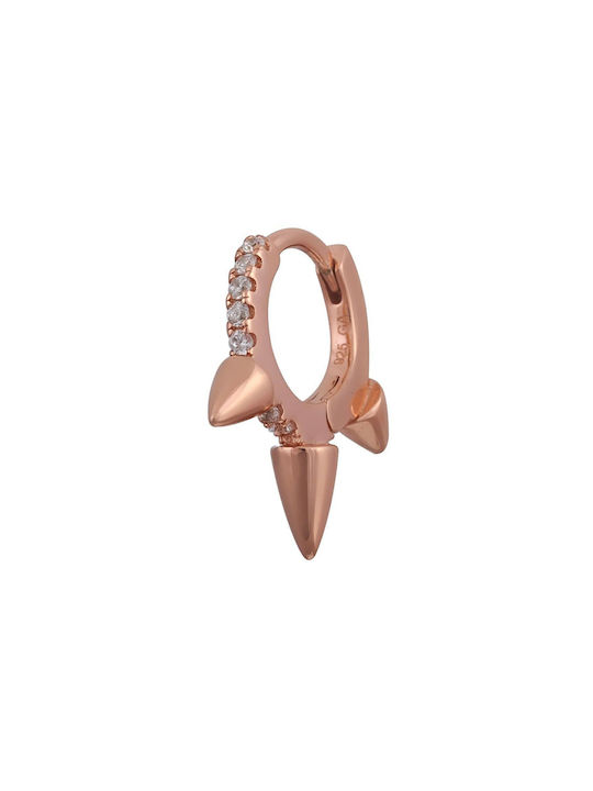 Einzelner Ohrring Single Silver Pink Rock