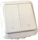 Bassiakos Aqua Waterproof Wall-Mounted Electrical Wall Switch Rolling Shutters Two-Way Without Frame White L1195