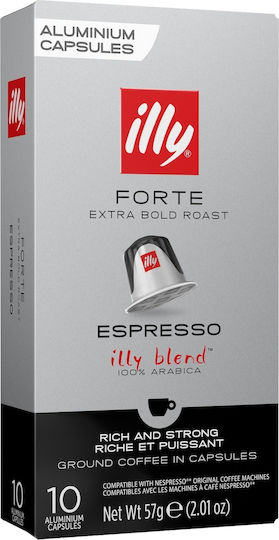 Illy Capsules Espresso Forte Compatible with Machine Nespresso 10caps,tobolek