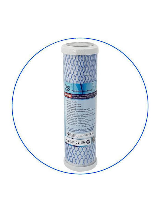 Aqua Pure Ανταλλακτικό Φίλτρο Νερού Άνω και Κάτω Πάγκου από Ενεργό Άνθρακα 10" APCYST 0.5 μm