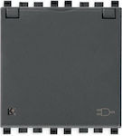 Vimar Eikon Single Power Socket Automatic Terminals Gray