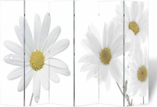 vidaXL Canvas Room Divider with 6 Panels 240x170cm