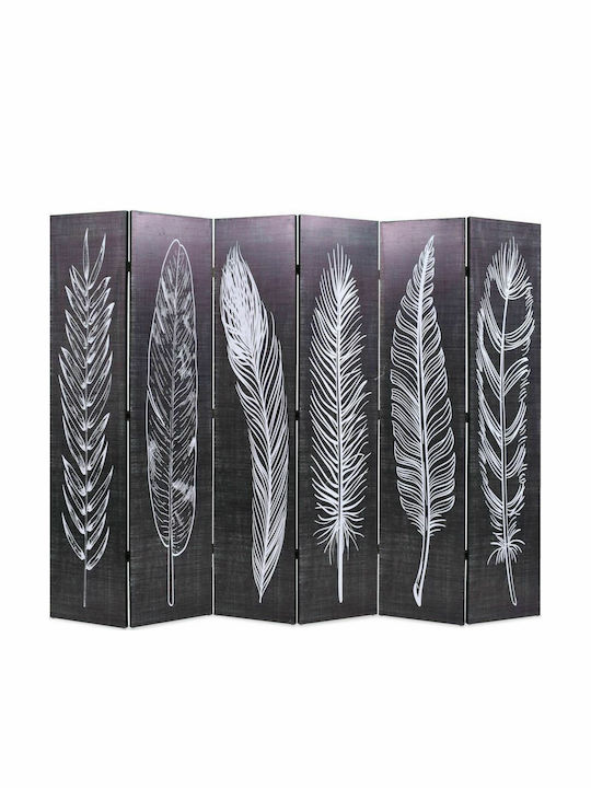 vidaXL Canvas Room Divider with 6 Panels 228x170cm