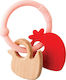 Nattou Silicone Teether Strawberry With Wood Ма...