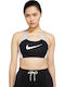 Nike Dri-Fit Swoosh Logo Γυναικείο Αθλητικό Μπουστάκι Μαύρο με Επένδυση & Ελαφριά Ενίσχυση