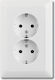 Abb Basic55 Double Power Socket White