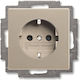 Abb Basic55 Single Power Safety Socket Champagne