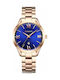 Curren Watch with Metal Bracelet Blue/Rose Gold