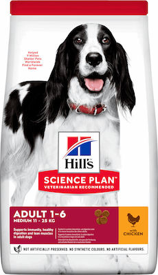 Hill's Science Plan Adult Medium 14kg Hrană Uscată Dietă pentru Câini Adulți de Rase Medii cu Pui