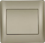 Elmark Rhyme Recessed Electrical Lighting Wall Switch with Frame Basic Gold