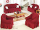 Sunshine Waffle Set of Elastic Sofa Covers Red 1pcs 021-9-red