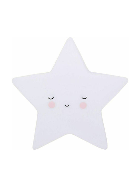 A Little Lovely Company Led Kids Decorative Lamp Sleeping Star with Color Changes White