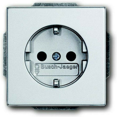 Abb Single Power Safety Socket Aluminium