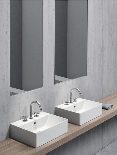 GSI Kube-X Deasupra Blatului Chiuvetă Porțelan 45x35x15cm Alb