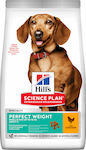 Hill's Science Plan Perfect Weight Adult Small & Mini 1.5kg Trockenfutter Diät für erwachsene Hunde kleiner Rassen mit Huhn