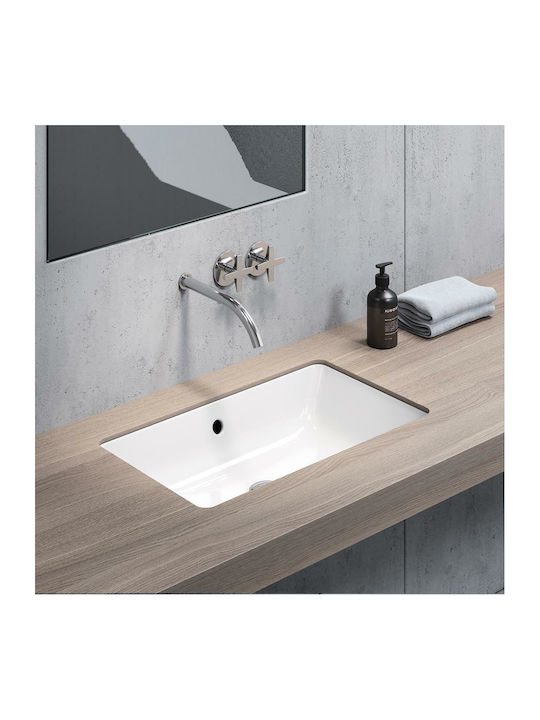 GSI Kube Unterbauwaschbecken Porzellan 60x37x16cm Weiß
