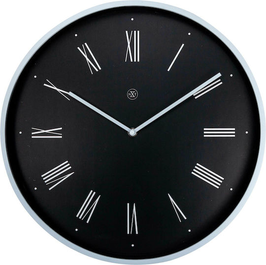 Nextime Felix Ρολόι Τοίχου Μεταλλικό Μαύρο Ø40cm
