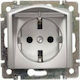 Legrand Valena Single Walled Power Socket with Aluminium Lid