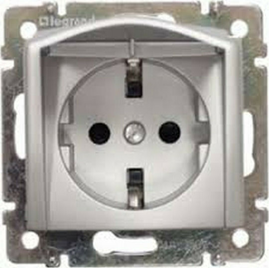 Legrand Valena Single Walled Power Socket with Aluminium Lid