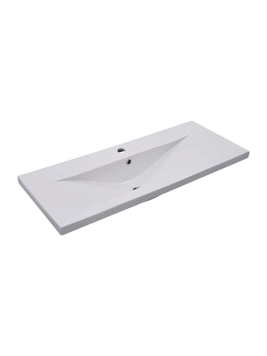 vidaXL Undermount Sink Ceramic 101x39.5x18.5cm White