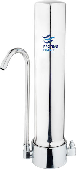 Proteas Filter Slim Line Συσκευή Φίλτρου Νερού Μονή Άνω Πάγκου EW-012-0401 Χρωμέ