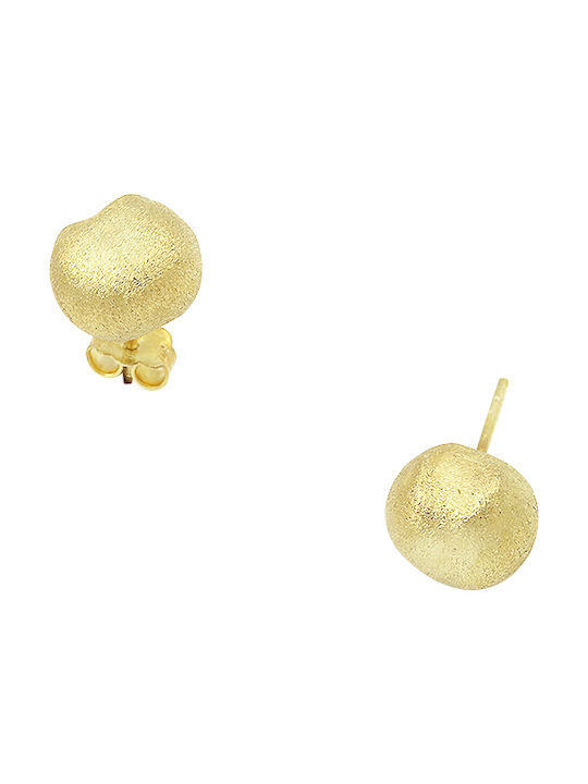 14K Gold Ohrstecker, mattiert, handgefertigt.