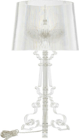 Elmark Plastic Vintage Lampă de masă pentru Soclu E27 cu Abajur Transparent și Bază