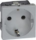 Legrand Mosaic Single Power Safety Socket Alumi...