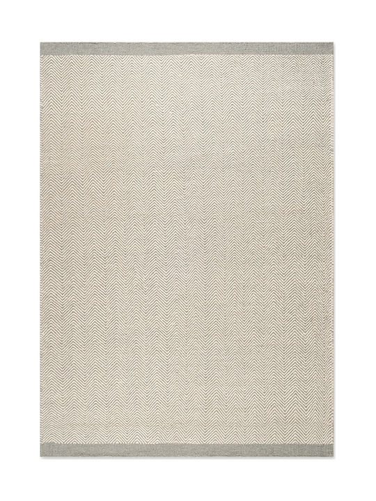 Tapicap Herringbone Handmade Rug Rectangular Grey-White