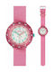 FlikFlak Kids Analog Watch Bunnyaxus with Fabric Strap Pink