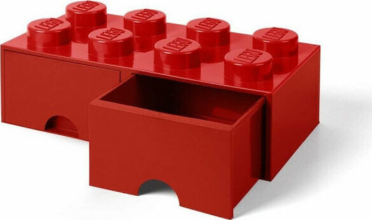 LEGO Children's Storage Box made of Plastic 8 Knobs Red 50x25x17cm 1pcs