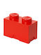 LEGO Children's Storage Box made of Plastic 2-Stud Red 25x12x18cm 1pcs