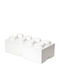 Lego Kids Plastic Toy Storage Box 8-Stud White 50x25x17cm