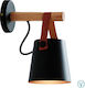 Viokef Vetra Vintage Wall Lamp with Socket E27 Black Width 9cm