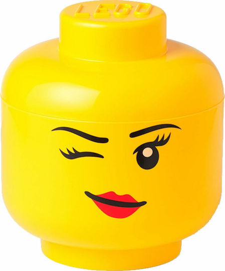 LEGO Kinder Aufbewahrungsbox aus Kunststoff Head Gelb 16x16x18cm 1Stück