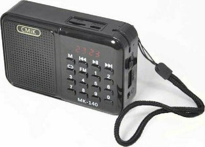 CMiK MK-140 Radio de buzunar Reîncărcabil cu USB Negru