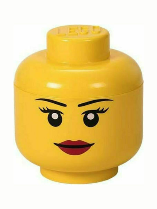 Lego Παιδικό Κουτί Αποθήκευσης από Πλαστικό S Girl Head Κίτρινο 16x16x18cm