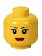 Lego Kids Plastic Toy Storage Box S Girl Head Yellow 16x16x18cm