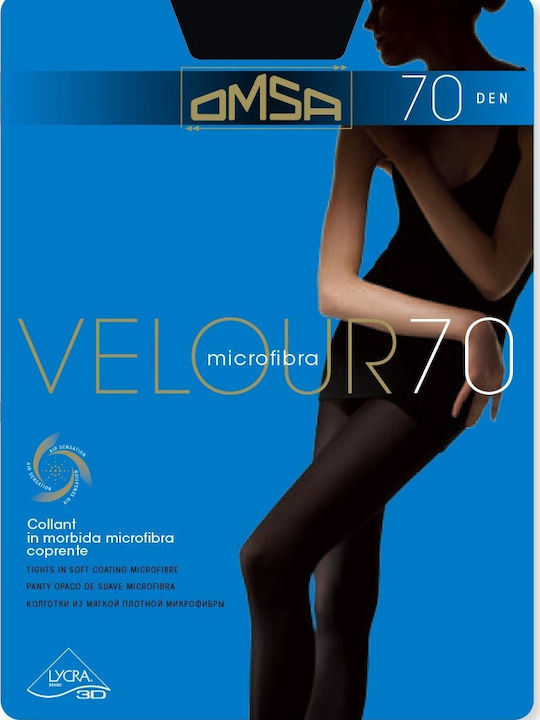 Omsa Velour Ciorapi dama 70 Den Negru