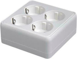 Eurolamp Quadruple Power Socket White