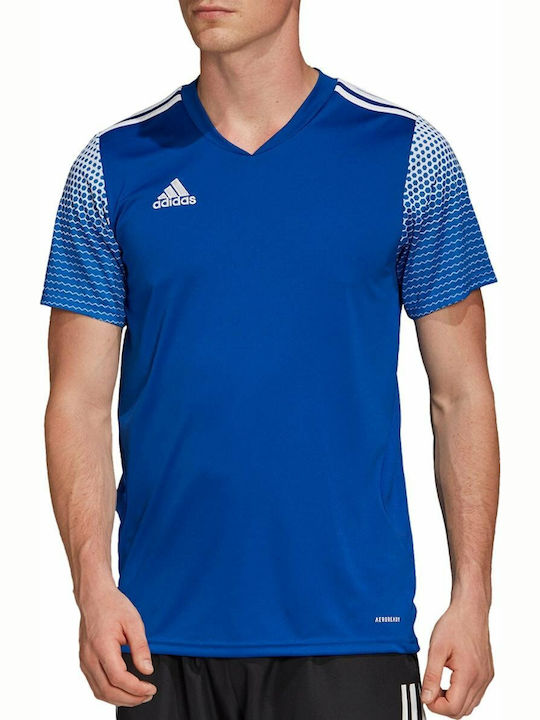 Adidas Regista 20 Ανδρικό T-shirt με Λαιμόκοψη Τύπου V Μπλε