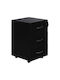 Unit Office Storage Chipboard Drawer with Wheels, Lock & 3 Drawers Black Velvet-Black Metal L38xW42xH63cm