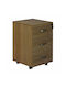 Unit Office Storage Chipboard Drawer with Wheels, Lock & 3 Drawers Sonoma L38xW42xH63cm