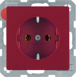 Hager Berker Q.1 Power Socket Red 1pcs