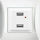 Lineme Power Socket with 2 USB Ports White