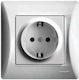 Lineme Single Walled Power Socket Silver